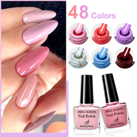 MEET ACROSS Vernis à ongles DIY longue durée 8 ml, vernis à ongles à base d'eau, 48 couleurs, séchage à l'air, décollable, art des ongles
