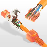 ZOERAX Shielded Tool-Free RJ45 Modular Plug, Konektor Terminasi Ethernet POE 10Gbps 40Gbps Berlapis Emas 50μ untuk Kabel LAN.