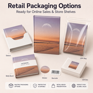 Carnet à couverture rigide personnalisé, couverture photographie coucher de soleil océan, pages vierges, marque privée, prêt à la vente, faible MOQ, approvisionnement direct usine - Product Image 4