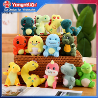 Jouets en peluche personnalisés OEM/ODM, dinosaures mignons de dessin animé, petits dinosaures T-Rex, mini dinosaures en peluche, porte-clés avec logo de marque