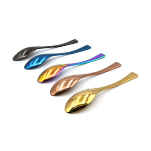 (JYKT-CS007) Cuchara de <span class=keywords><strong>Chef</strong></span> de Acero Inoxidable con Recubrimiento de Titanio, Colorida, Tipo Quenelle Rocher con Tazón Profundo, Venta al Por Mayor - Product Image 5