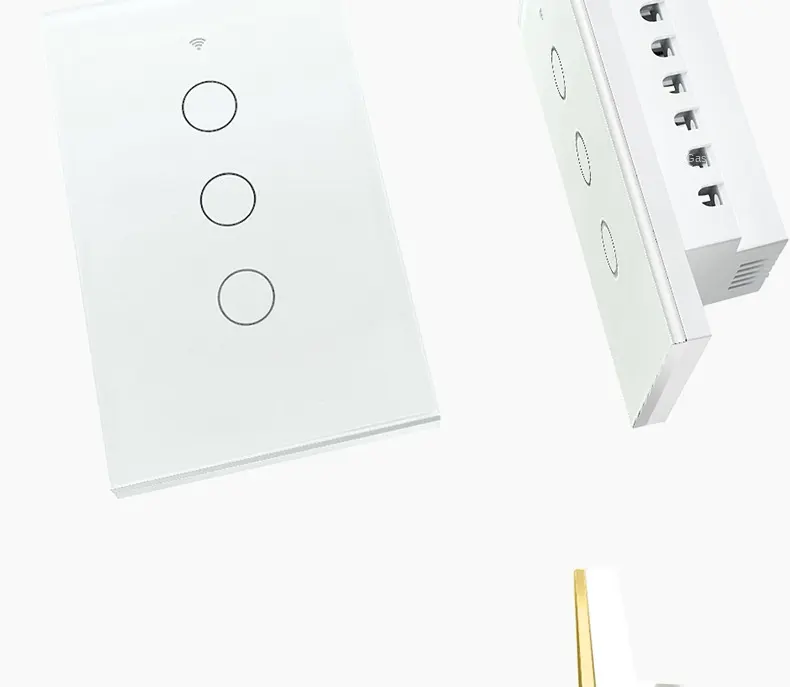 Fcc interruptor de luz residencial, interruptor de luz elétrico padrão eua luz led sensor de toque à prova d' água 4 inteligentes interruptor wifi parede inteligente