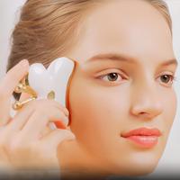 Masseur facial papillon chauffant, appareil de raclage avec sonde métallique, Gua Sha pour le visage et le cou, masseur de beauté pour le cou