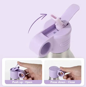 DAJI HYDRO 18/8 En Acier Inoxydable Vente Chaude Portable Gobelet Amovible Fond Tasse Fiole À Vide Coloré Bouteille D'eau Poignée