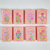 Tuiles de Mahjong Américaines Minimalistes à Couche Unique avec Motif Arbre de Noël en Acrylique pour le Divertissement
