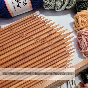 Ensemble d'Aiguilles à Tricoter Droites en Bambou Carbonisé de 35 cm, Norme Nationale, pour Pulls, Fils, Écharpes, Chapeaux et Accessoires de Couture - Product Image 2