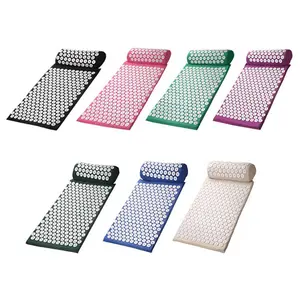 Muscle Relaxation Acupressure Massage Yoga Mat Cushion With Bag Acupressure Mat With Pillow Plastics Spikes For Acupressure Mat