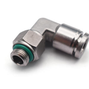 Thép không gỉ Pl8-02 chủ đề xoay góc phải nhanh chóng chèn khuỷu tay hình chữ L khuỷu tay 304 Plug-in ống khí nén doanh - Product Image 3