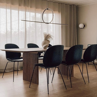 Table à manger sur mesure en bois massif, base en piédestal cannelé personnalisée, bureau en bois, table de conférence de luxe en noyer