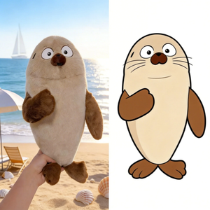 Peluche de Foca Personalizado, Juguete de Peluche Suave de Animal Marino, Linda Almohada de Foca Blanca para Niños, Regalo y Decoración del Hogar - Product Image 1