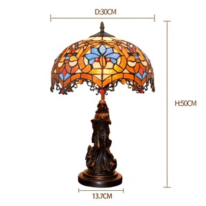 Lampada da Tavolo LED <span class=keywords><strong>Tiffany</strong></span> Moderna Flessibile a Vetro Colorato da 12 Pollici con Alimentazione AC per Soggiorno e Camera da Letto - Product Image 2