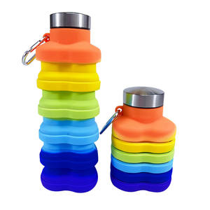 Nouveau design de bouteilles d'eau pliables en silicone pour les festivals Bouteille d'eau pliable en silicone sans BPA pour l'école des enfants - Product Image 4