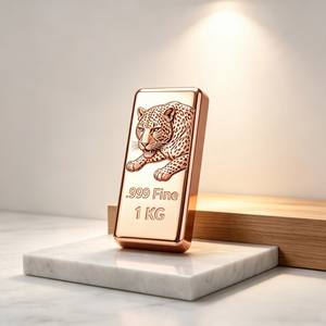แท่งทองแดงลายนูนรูปเสือดาว แท่งทองแดงบริสุทธิ์สำหรับการลงทุน - Product Image 1