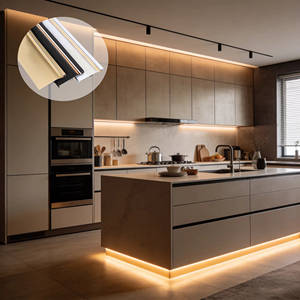 Plinthe de <span class=keywords><strong>cuisine</strong></span> moderne de 6 cm de hauteur en alliage d'aluminium anodisé avec éclairage intégré - Product Image 5
