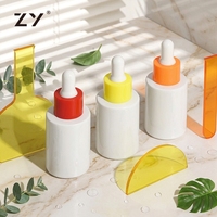 Flacon compte-gouttes rond en verre de luxe personnalisé de 30 ml pour sérum cosmétique et huile essentielle, ensemble en pulpe moulée écologique