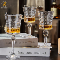 Ensemble de verres à vin en cristal taillé diamant vintage, sans plomb, gravés, à pied, pour mariage, fête, bar, maison