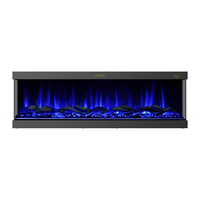 Cheminée électrique LED avec 6 couleurs de flammes, 60 pouces, murale, télécommande, minuterie 8 heures, thermostat réglable - Utilisation domestique