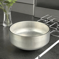 Bol à soupe coréen de haute qualité en acier inoxydable double couche de 15,8 cm, grande capacité, écologique, résistant à la chaleur