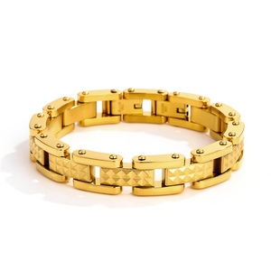 Jewelry <b>for</b> <b>Men</b> Stainless Steel Bracelet Gold Plated Jewelry Chunky Bracelet Durable Stylish Stainless Steel Jewelry Design - Product Image 1
