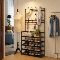 Porte-vêtements et sacs sur pied pliable à quatre à cinq niveaux pour chambre à coucher