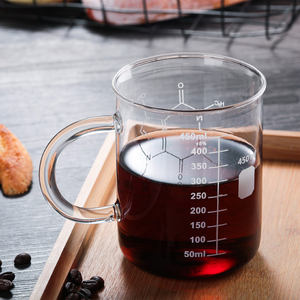 Tasses à café en verre borosilicate de 450 ml avec poignée et mesure, motif molécule de caféine, pour la <span class=keywords><strong>chimie</strong></span> - Product Image 1