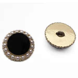 定制尺寸23毫米定制纽扣白色黑色金属织物覆盖女性缝纫纽扣。
