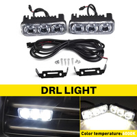 2x 3.5 pouces Feux de jour LED universels blancs pour voiture, feux de brouillard, accessoires