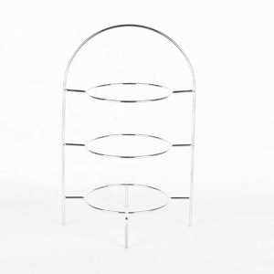 Présentoir à collations à 3 niveaux en acier inoxydable Support de thé de l'après-midi Support personnalisé pour muffins, biscuits et pains - Product Image 2