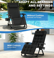 Chaise zéro gravité pliable, chaise inclinable, chaise de plage, chaise de camping, chaise de pêche, coussin, appui-tête, design ergonomique 400LBS