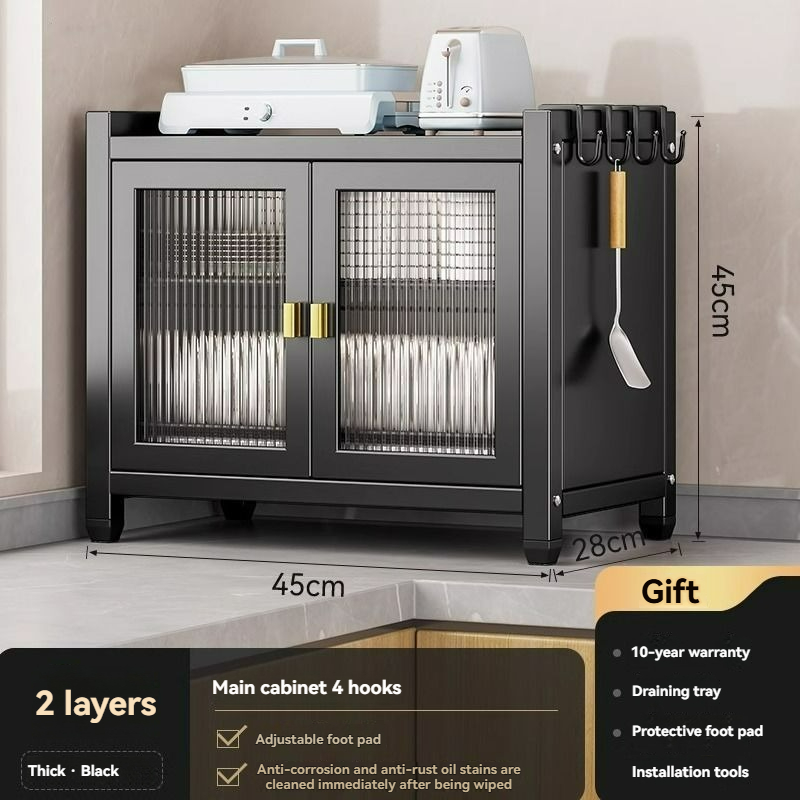 [obsidian black standard] double-layer single rack 4 hooks