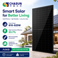 Panneaux solaires bifaciaux en verre double de type N TOPCon AIKO 610-625W, entièrement noirs, Tier 1, 23,7 % d'efficacité, demi-cellules, garantie 25 ans, pour la maison