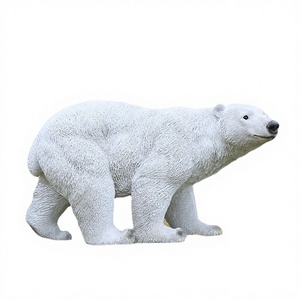Escultura de Oso Polar Blanco de Tamaño Real en FRP, Pintada a Mano, Artesanía Artística, Decoración Navideña - Product Image 4