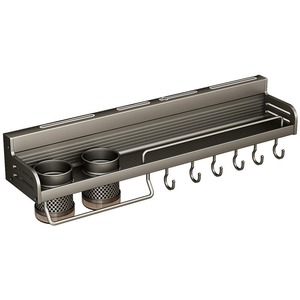 Estante de Almacenamiento de Cocina para Montar en la Pared, Modelo Blue Vine, de Aluminio, para Cuchillos y Condimentos, Diseño Rectangular sin Perforaciones, LT-6225Q - Product Image 2