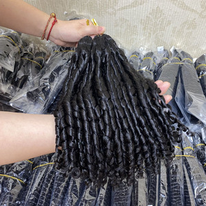 Vente en gros de tresses au crochet bouclées Pissy, cheveux humains 100% vierges, tresses de cheveux humains d'apparence naturelle - Product Image 2