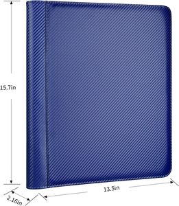 Porte-cartes en cuir PU de qualité supérieure, 9 pochettes, fermeture à glissière sécurisée, album de cartes à collectionner de couleur personnalisée, pages en PP pour le rangement des cartes - Product Image 6