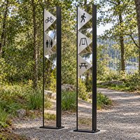 Panneau Totem Lumineux LED Extérieur Écologique en Acier Inoxydable Étanche pour Entreprise