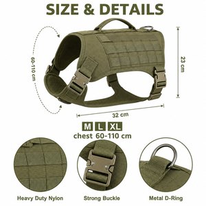 Harnais tactique pour chien en nylon robuste avec poignée pour chiens de petite, moyenne et grande taille, rembourrage doux, réfléchissant, confortable et respirant - Product Image 4