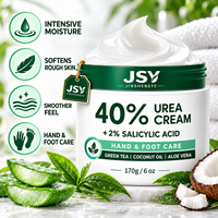 Crème pour les mains et les pieds à 40% d'urée et 2% d'acide salicylique, avec du thé vert, de l'huile de noix de coco et de l'aloe vera, pour les peaux sèches et rugueuses, 170 g, marque privée