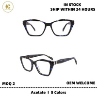 En stock, lunettes optiques en acétate de haute qualité, design tendance, montures de lunettes durables avec livraison rapide pour un usage quotidien