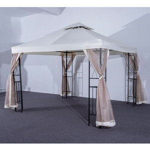 MIA exterior impermeable marco de acero pabellón jardín patio trasero Hardtop hierro <span class=keywords><strong>3x3</strong></span> <span class=keywords><strong>Gazebo</strong></span> mosquitera cortina a prueba de viento - Product Image 2