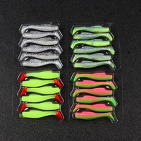 JOHNCOO — lot d'appâts souples pour la pêche, set de leurres pour attraper des poissons, queue en T, nageur, 6cm, 2.3g, nouveau