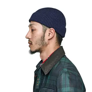 Bán Buôn Tùy Chỉnh Tư Nhân Nhãn Thời Trang Trống Beanies Trong Kho Ấm Cuff Mũ Ngắn Mini Phụ Nữ Ngư Dân Beanie Mũ Cho Nam Giới