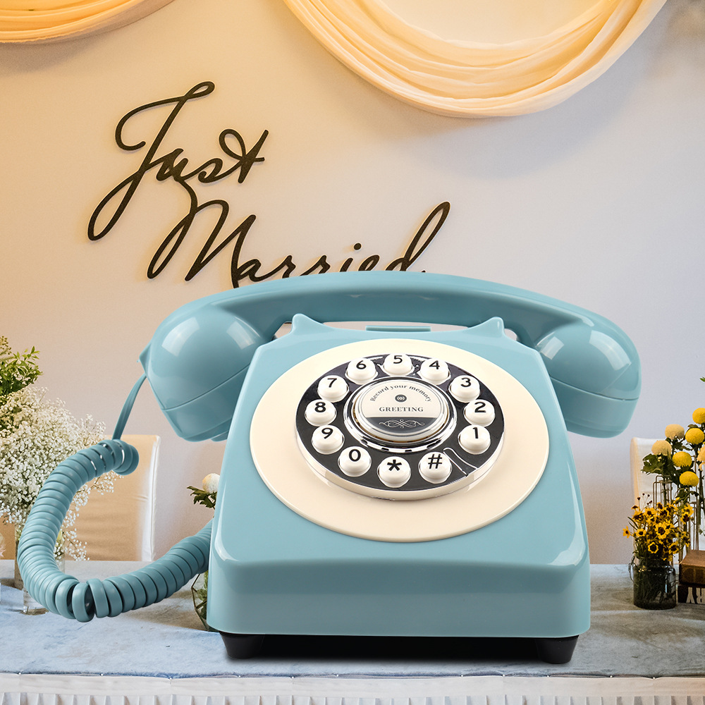 Retro telephone antique phone recording wedding decoration landline message guest book telephone