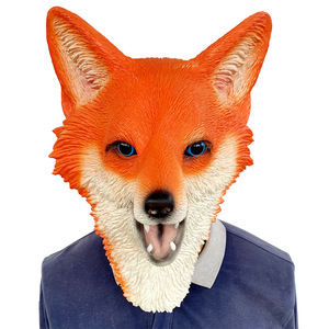 Máscara de Látex de Zorro Adorable para Fiesta de Halloween, Divertido Disfraz de Animal, Accesorios para Teatro y Baile de Máscaras, Impresión Serigráfica <span class=keywords><strong>1</strong></span> - Product Image 6