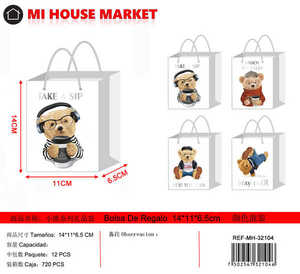Sacchetto Regalo Serie Orso Mi House Market, Sacchetto di Carta per Feste di Compleanno, Stampa a 4 Colori, Ingrosso, 0+ Mesi, Rif-MH-32104 - Product Image 1