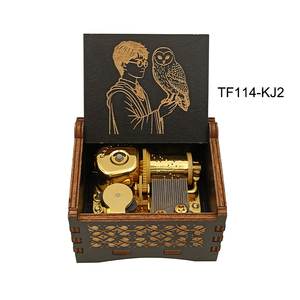 Boîte à musique <span class=keywords><strong>Harry</strong></span> <span class=keywords><strong>Potter</strong></span> gravée au laser, en bois noir, petit décor magique mignon - Product Image 5