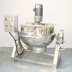 Вертикальный Электрический газовый чайник из нержавеющей стали объемом 400 литров с обогревом и мешалкой и гомогенизатором - Product Image 4