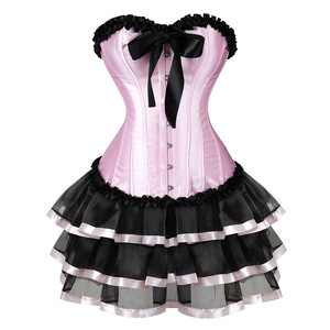 Vestido de lujo para <span class=keywords><strong>mujer</strong></span>, Sexy, burlesco, corsé, corpiño, Top con falda corta de encaje - Product Image 2