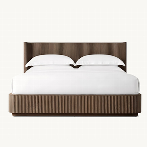 Set di camere da letto di lusso in stile RH: BYRON REEDED pietra rifugio letto con baldacchino in legno, Queen King Size letto matrimoniale - Product Image 6