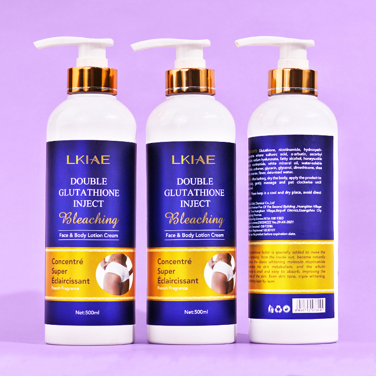 Private Label Black Skin Bleaching Moisturizing Firming Glutathione Milk Whitening Cream Face Body Lotion for Women